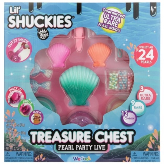 Lil' Shuckies Oyster Treasure Chest Pearl Party Live Sea Bead Jewelry Set NIB - Picture 1 of 3